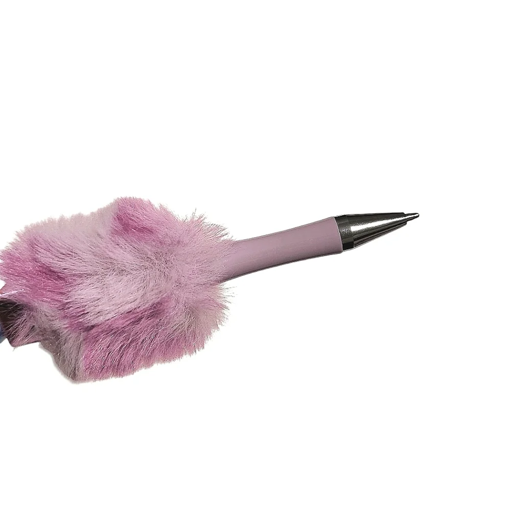 Kuromi Sanrio Fur Custom Beaded Ballpoint Twist Pen Topper Violet